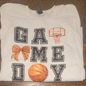 Gildan Game Day Long Sleeve Tee - White and Orange